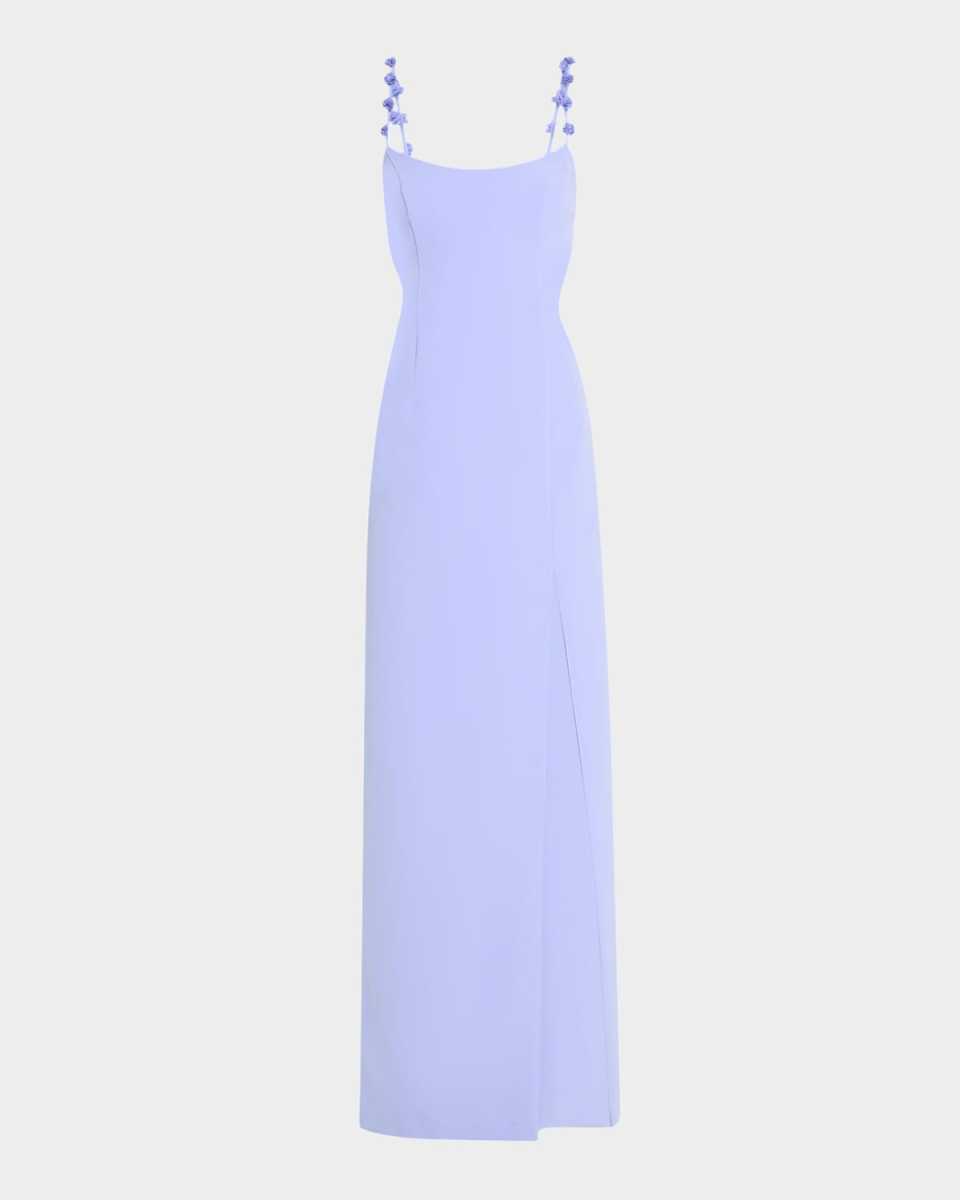 Emma Cutout Floral Applique Column Gown